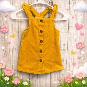 Btween Toddler Girl Mustard Yellow Corduroy Button Dress Jumper